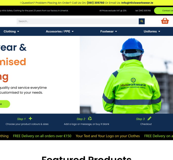 hivvis workwear web development ireland
