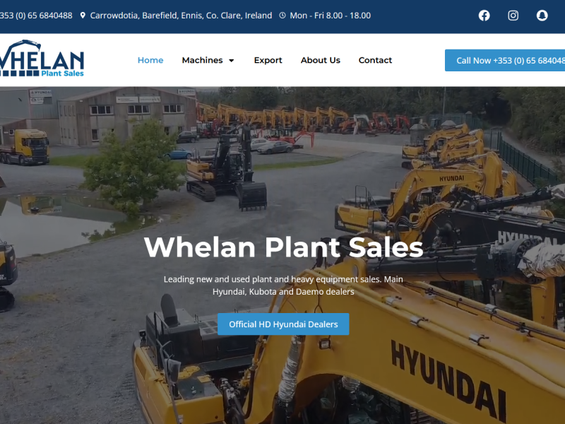 whelan plant sales website design in Ireland